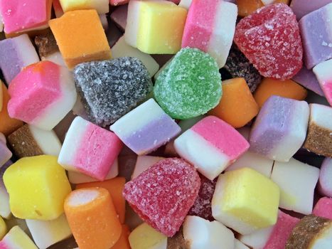 Closeup of mixed sweets , loved by children of all ages.