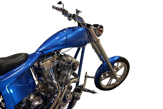 Black and blue motorcycle