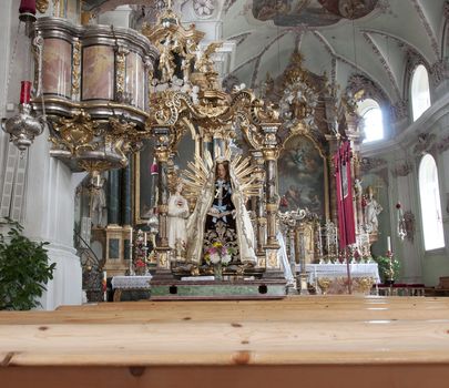 inside the curch in te austria place Axam