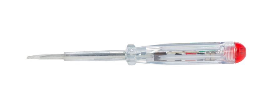 Screwdriver - tester on a white background (Isolated)