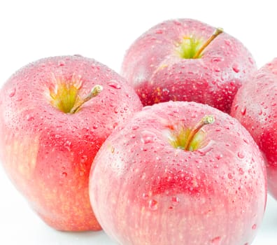 Red apples were isolated on white background
