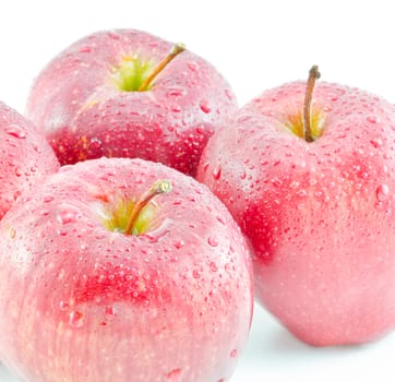 Red apples were isolated on white background