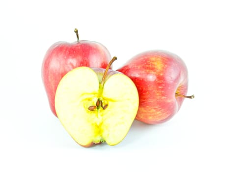 Red apples were isolated on white background