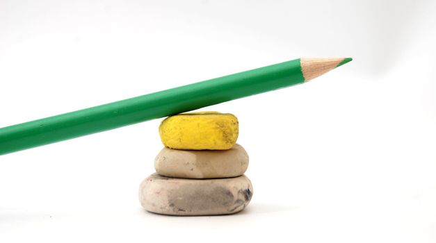 pencils and erasers
