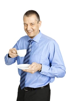 An image of a handsome business man coffee break