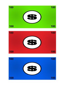 An illustration of poker money on a white background