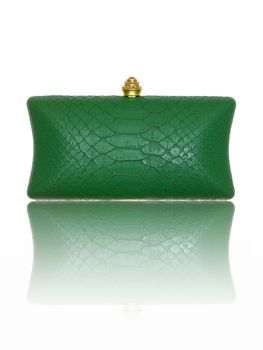 A ladies purse isolated against a white background