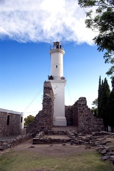 Old ruins and lighthouse