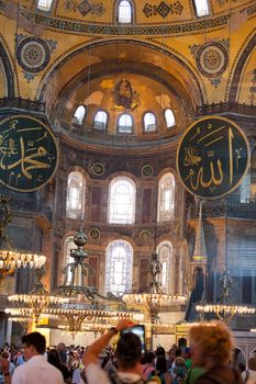 Interior of the Hagia Sophia in Istanbul. Turkey 