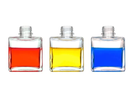 Perfume bottles isolated against a white background