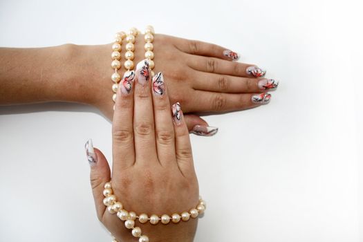 Beautiful female hands with manicure  