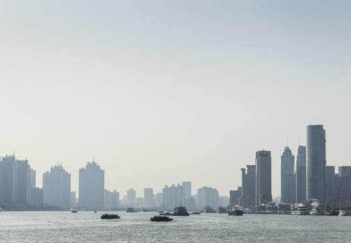 view of shanghai river buildings  in china