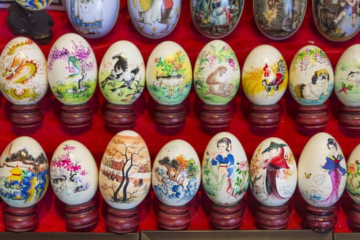 traditional painted eggs in china market