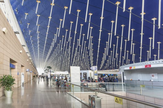 shanghai pudong airport interior in china