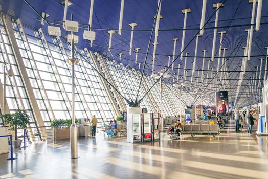 shanghai pudong airport interior in china