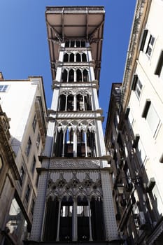 the Santa Justa Elevator in Lisbon, Portugal