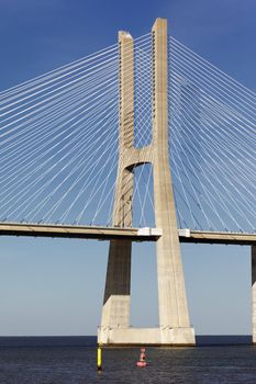 part of Vasco da Gama bridge in Lisbon
