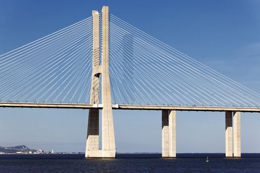 The big Vasco da Gama bridge in Lisbon, Portugal 