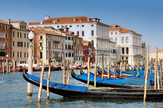 horizontal view of Grand Canal in Venice, Italy 