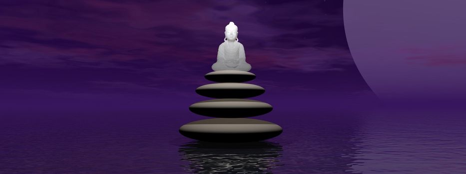 buddha and moon