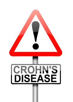 Illustration depicting a sign with a Crohn's Disease concept.
