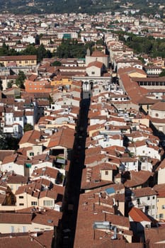 Florence - the view on Santissima Annunziata from the dome Duomo