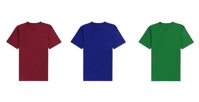 various t shirts on white background
