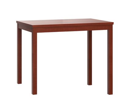 Wooden table on white background