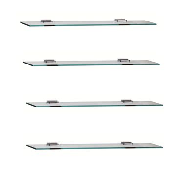 glass shelfs on white background