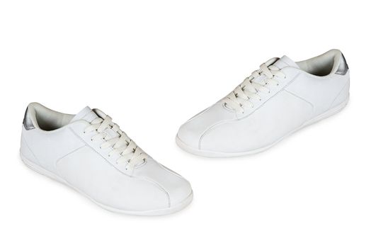 Sport shoes pair on a white