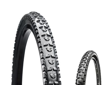 two bicycle wheels closeup