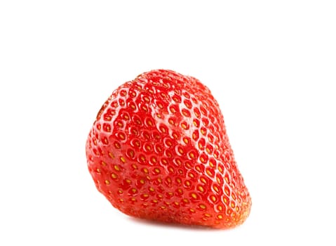 Fresh strawberries were placed on a white background