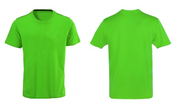 Green t-shirt isolated on white background