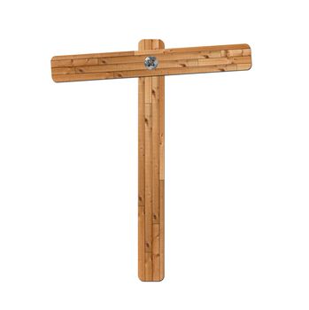 wooden alphabet - letter T� on white background