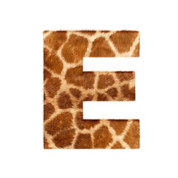 Letter from giraffe style fur alphabet. Isolated on white background. With clipping path.