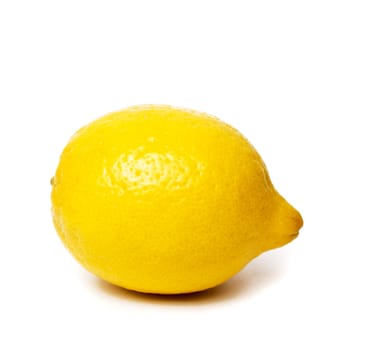 yellow ripe lemon over the white background (clipping path)