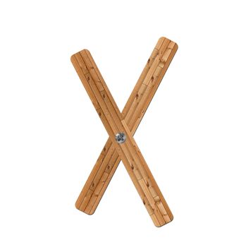 wooden alphabet - letter X� on white background