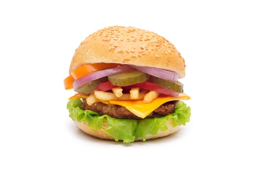 hamburger isolated on white