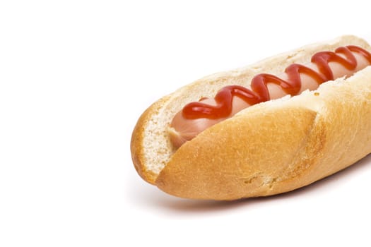 hot dog over white background