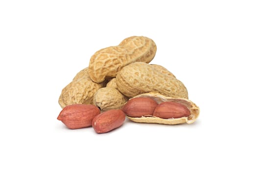 Dried peanuts in closeup