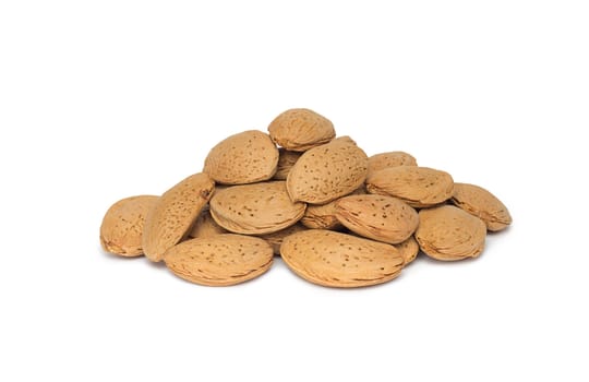 almonds on white background