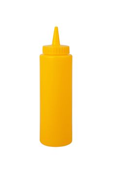 mustard bottle on a white background