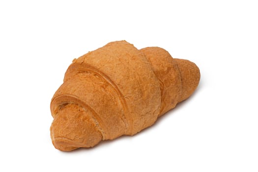 Fresh and tasty croissant over white background