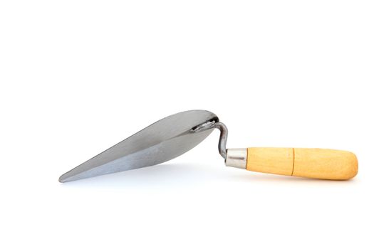 isolated of lute trowel for construction over white