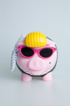 Pink Rock n Roll Piggybank with sunglasses