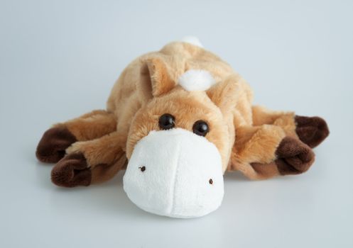 Stuffed brown horse isolated