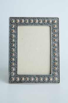 Silver antique frame isolated