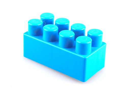 Plastic building blocks on a white background