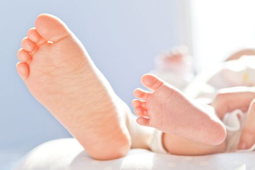 A close-up of baby feet 
