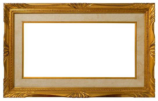 Antique golden frame, italian style,  isolated on white background - include clipping path.